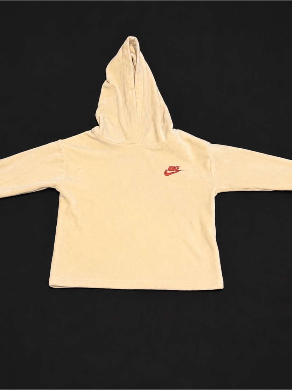 Nike Kids Cream Velour Pullover Hoodie Size 5–6